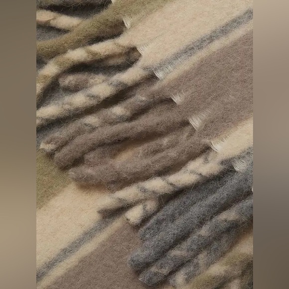 rag & bone Siobhan Gray and Cream Striped Scarf - Picture 4 of 7